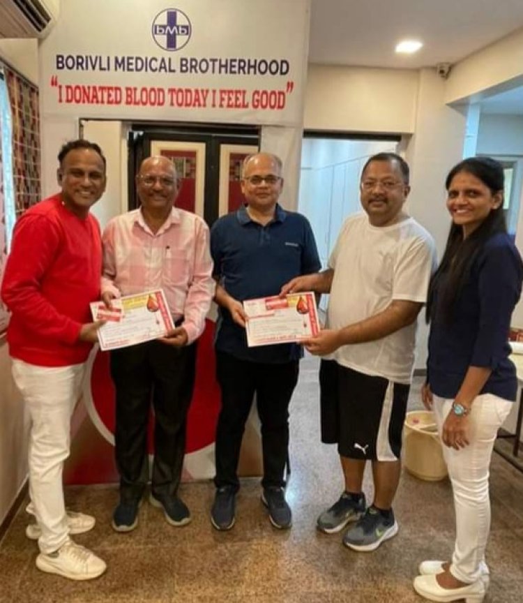 बीएमबी द्वारा बोरीवली ब्लड बैंक के संयुक्त तत्वाधान में ब्लड डोनेशन कैम्प का आयोजन