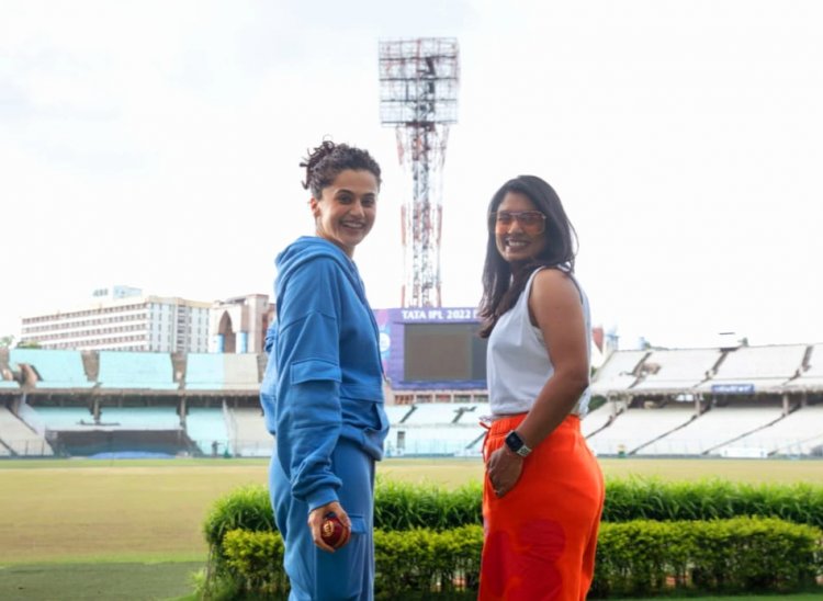 Shabaash Mithu: Mithali Raj,Taapsee Pannu & Srijit Mukherji promote at Eden Gardens