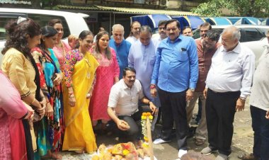 मीरा रोड में नरेंद्र मेहता ने किया नए रोड एवं स्टैंप कंक्रीट के काम का उद्घाटन