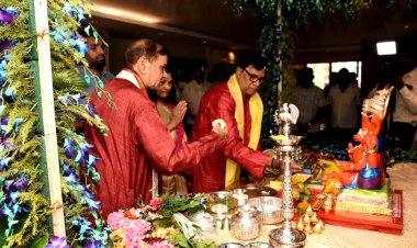 भाजपा उपाध्यक्ष  कृपाशंकर सिंह के निवास पर दिव्य गणेशमूर्ति की स्थापना