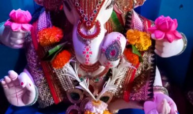 JAI GANESH :  मां सरस्वती के पुजारी के घर भी पधारे श्री गणेश