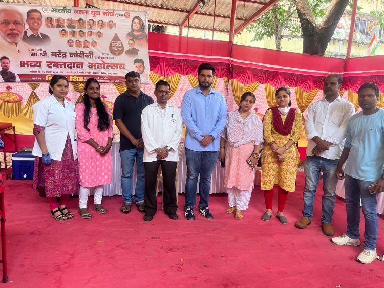 प्रधानमंत्री के जन्मदिन पर चांदीवली में लगा रक्तदान शिविर .....