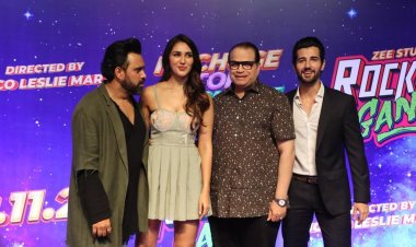 Ramesh Taurani at the premiere of “Rocket Gang” with the lead stars