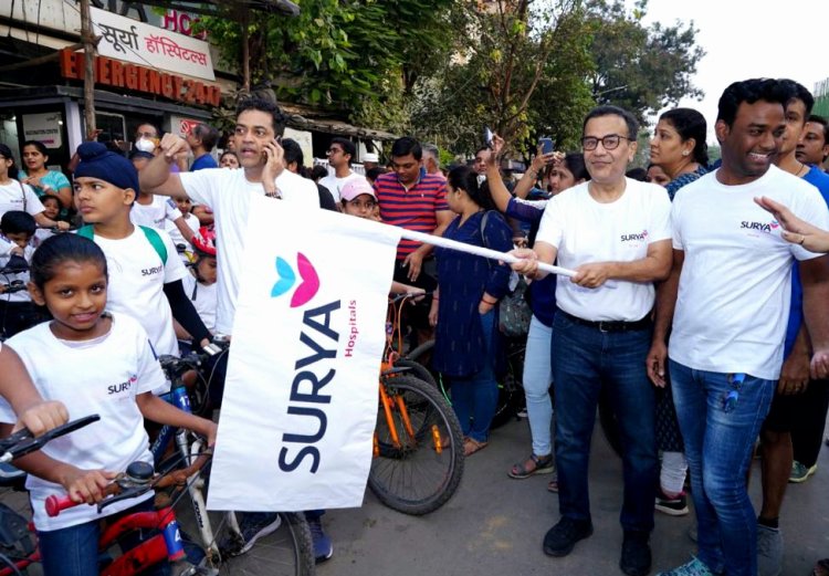 बाल दिवस अंतर्गत बच्चों के लिए सूर्या अस्पताल ने साइक्लोथॉन का किया आयोजन 