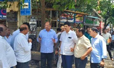 डॉ. श्यामाप्रसाद मुखर्जी चौक के सौन्दर्यीकरण का काम तेज गति से कराने के लिए सांसद गोपाल शेट्टी ने की साइट विजिट