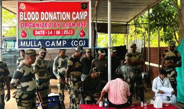 JAIHIND KI SENA  सीमा सुरक्षा बल ( बीएसएफ ) 81 वीं वाहिनी द्वारा मेगा ब्लड डोनेशन कैंप का आयोजन 