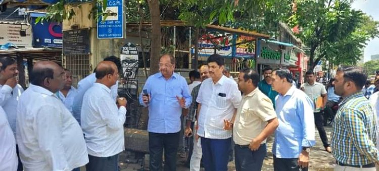 डॉ. श्यामाप्रसाद मुखर्जी चौक के सौन्दर्यीकरण का काम तेज गति से कराने के लिए सांसद गोपाल शेट्टी ने की साइट विजिट