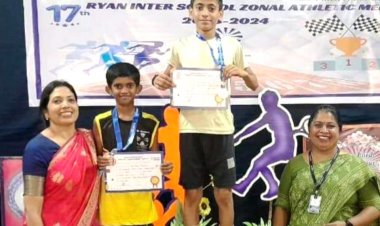 रेयान इंटरनेशनल स्कूल आयोजित 'इंटर स्कूल जोनल एथलीट मीट 2023' में युग अजय पांडे ने जीता गोल्ड मैडल !