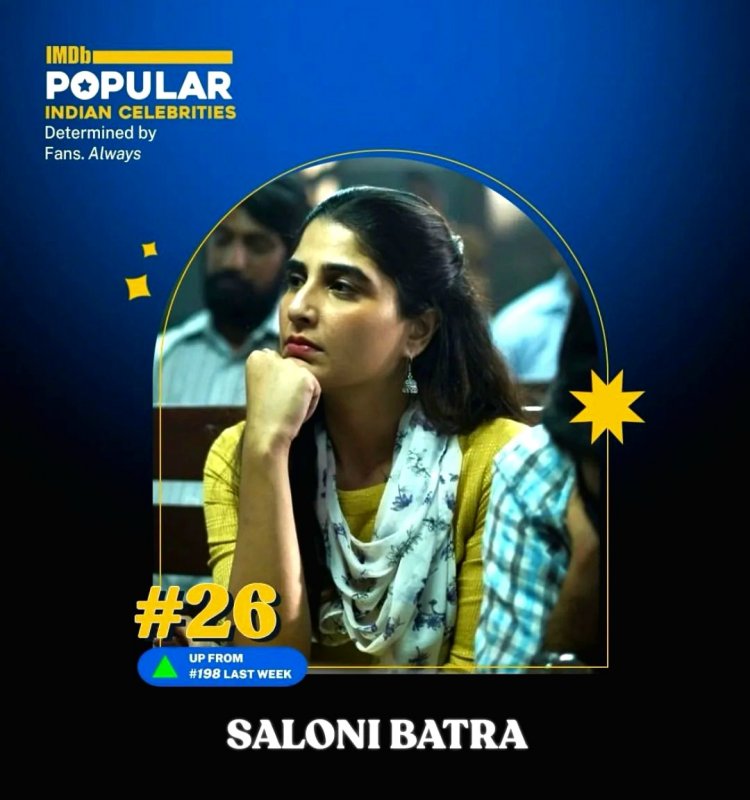 Saloni Batra ब्लॉकबस्टर 'एनिमल' रिलीज के बाद आईएमडीबी की सेलिब्रिटी रैंकिंग में इस पायदान पर पहुंचीं