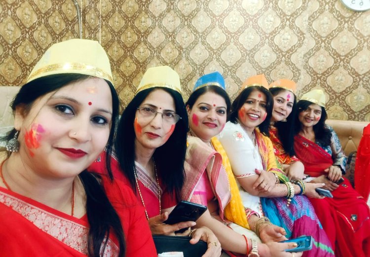 भूमिहार महिला समाज का प्री होली मिलन समारोह सपन्न ...